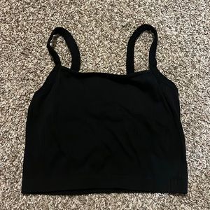 black cropped tank top